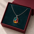 Colorful Stained Glass Pendant Necklace – Artistic Elegance & Vibrant Geometric Beauty